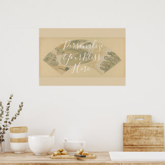 CUSTOM Abstract Rinpa Wave Pattern Art Poster