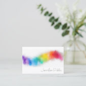 Custom Abstrakt Art Rainbow Colors Moderne Elegant Visitenkarte (Stehend Vorderseite)