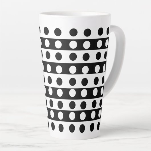 Custom Abstrakt Black and White Artistic Milchtasse (Rechte Ecke)