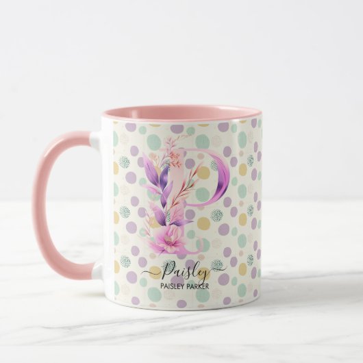 Custom Abstrakt Boho Chic Monogram Tasse - P (Links)