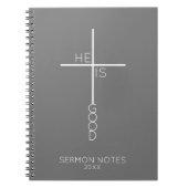 Custom Abstrakt Cross Minimalistisch Grau Christli Notizblock (Vorderseite)
