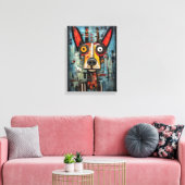 Custom Abstrakt Dog Portrait Leinwand Kunst, Dicht (Insitu (Wohnzimmer))