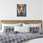 Custom Abstrakt Dog Portrait Leinwand Kunst, Dicht (Insitu (Schlafzimmer))