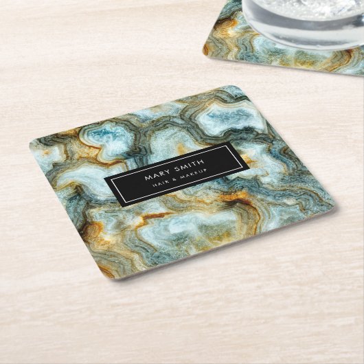 Custom Abstrakt Elegante Agata Rechteckiger Pappuntersetzer (angewinkelt)