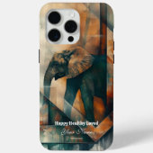 Custom : Abstrakt Elephant iPhone 15 Promax Case (Rückseite)