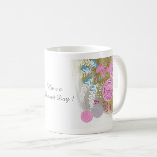 Custom Abstrakt Floral Kaffeetasse (VorderseiteRechts)