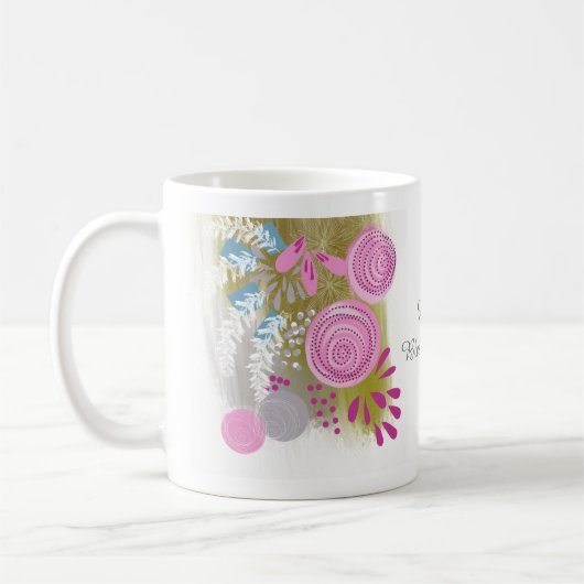 Custom Abstrakt Floral Kaffeetasse (Links)