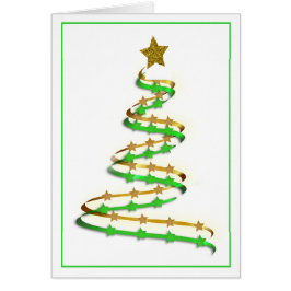 Custom Abstrakt Gold Green Ribbon Weihnachtsbaum