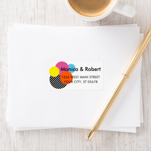 Custom Abstrakt Ice Scoop Circles Arte Art Adressaufkleber (Insitu)