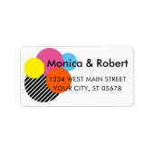 Custom Abstrakt Ice Scoop Circles Arte Art Adressaufkleber (Vorne)