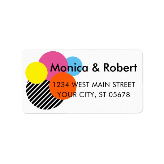 Custom Abstrakt Ice Scoop Circles Arte Art Adressaufkleber (Vorne)