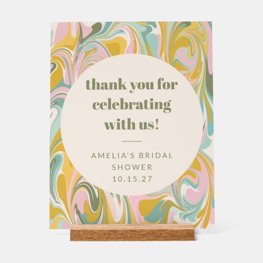 Custom Abstrakt Pastors Danke Brautparty Acrylschild (Vorderseite)