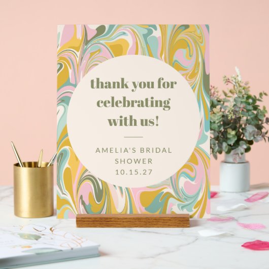 Custom Abstrakt Pastors Danke Brautparty Acrylschild (Hochzeit)