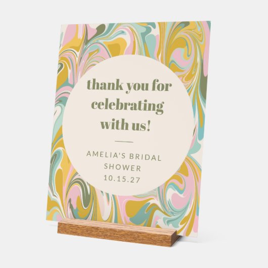 Custom Abstrakt Pastors Danke Brautparty Acrylschild (Winkel)