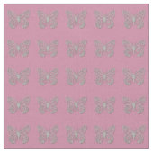 Custom Abstrakt Silver Gray Butterfly Pink Magenta Stoff (Nahaufnahme)
