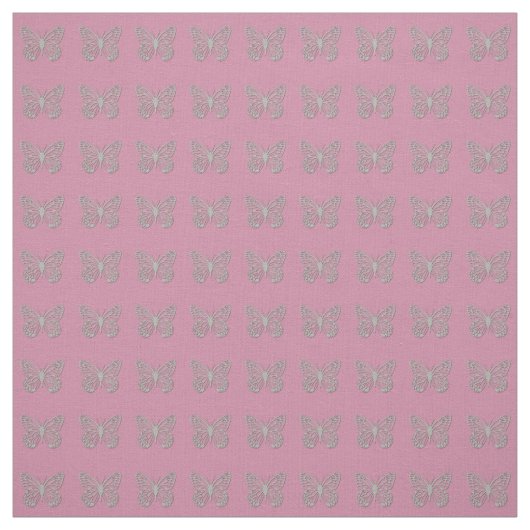 Custom Abstrakt Silver Gray Butterfly Pink Magenta Stoff (Muster)