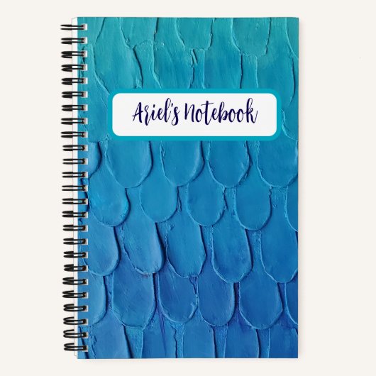 Custom Abstrakt Underwater Blue Ombre Mermaid Notizblock (Vorderseite)