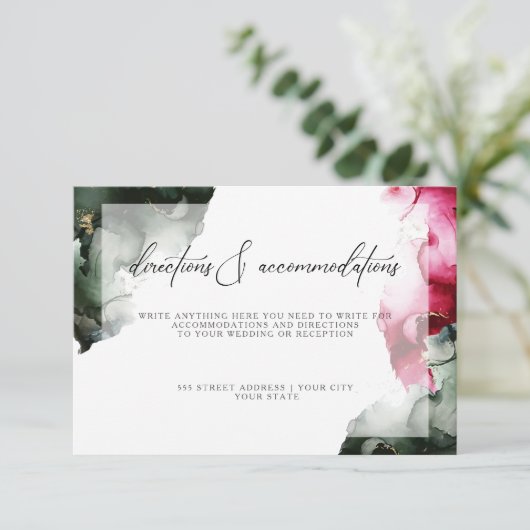 CUSTOM: Abstrakte Kriminalität und Alter Grün Einladung (Stehend Vorderseite)