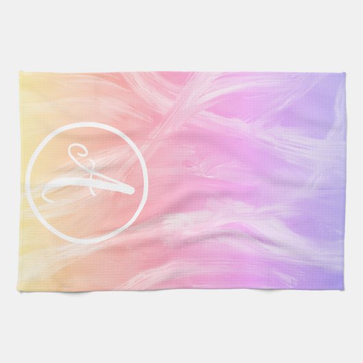 CUSTOM Abstrakte Rainbow-Pinselstriche Geschirrtuch (Horizontal)