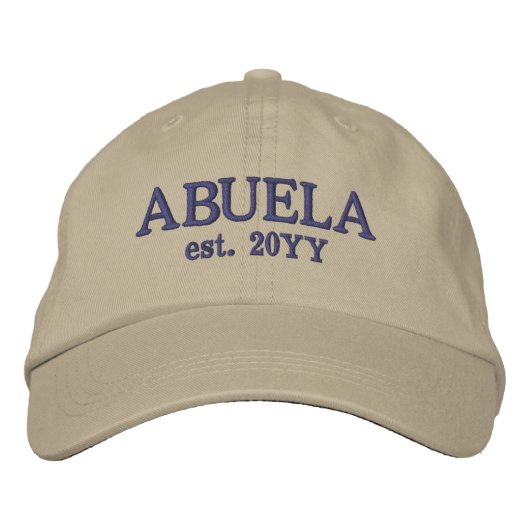 Custom Abuela Est. | Geschenke für Oma Bestickte Baseballkappe (Vorderseite)