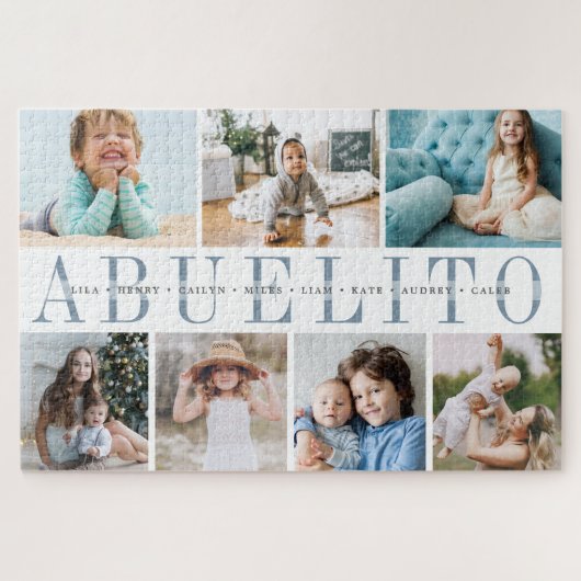 Custom Abuelito Grandchildren FotoCollage Puzzle (Horizontal)