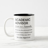 Custom Academic Advisor Definition Zweifarbige Tasse (Links)