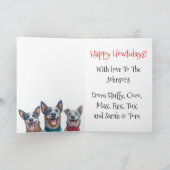 Custom ACD Heeler Weihnachten Ugly Sweater Holiday Karte (Innenseite)