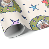 Custom Acht 8 Foto Fun Weihnachtswrapping Papier Geschenkpapier (Rolleneckpunkt)