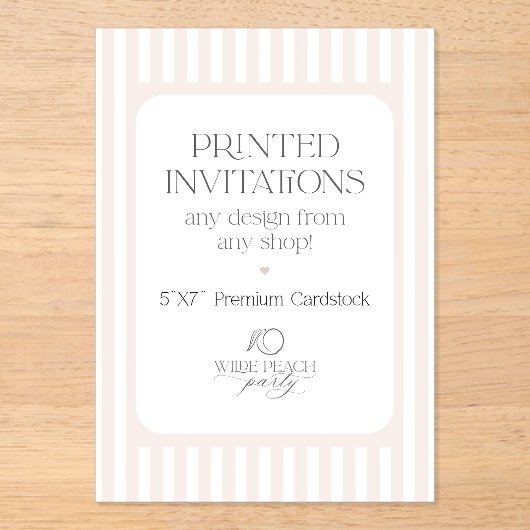 Custom Acrylic Invitations - Wilde Peach Party Acryleinladungen (Vorderseite)