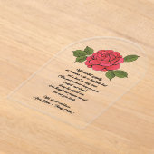 Custom Acrylic Sympathy Card with a Red Rose Acryleinladungen (Ablage )