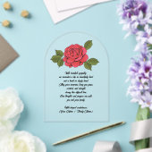 Custom Acrylic Sympathy Card with a Red Rose Acryleinladungen (Insitu (Hochzeit))