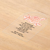 Custom Acrylic Sympathy Card with a Red Rose Acryleinladungen (Ablage )
