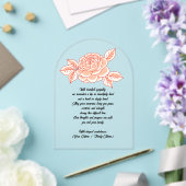Custom Acrylic Sympathy Card with a Red Rose Acryleinladungen (Insitu (Hochzeit))