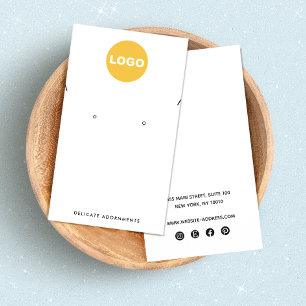 Custom Add Logo  Necklace and Stud Earring Holder  Visitenkarte