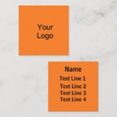 Custom, Add Logo, Sunny Orange. Quadratische Visitenkarte (Vorne/Hinten)