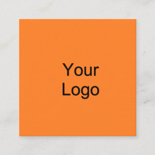 Custom, Add Logo, Sunny Orange. Quadratische Visitenkarte