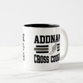 Custom ADD NAME Cross Country Runner Running Team Zweifarbige Tasse (VorderseiteRechts)