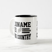 Custom ADD NAME Cross Country Runner Running Team Zweifarbige Tasse (Vorderseite Links)