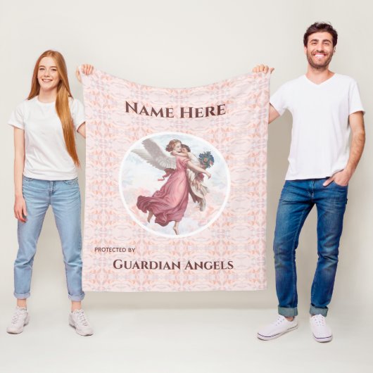 Custom Add Name Guardian Angel Blanket Fleecedecke (Beispiel)