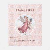 Custom Add Name Guardian Angel Blanket Fleecedecke (Vorderseite)