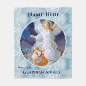 Custom Add Name Guardian Angel Blanket Fleecedecke (Vorderseite)