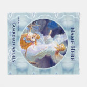 Custom Add Name Guardian Angel Blanket Fleecedecke (Vorderseite (Horizontal))