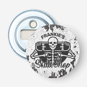 Custom ADD NAME Skull Skateboard Skate Shop Flaschenöffner