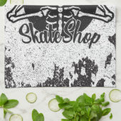 Custom ADD NAME Skull Skateboard Skate Shop Geschirrtuch (Gefaltet)