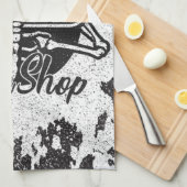 Custom ADD NAME Skull Skateboard Skate Shop Geschirrtuch (Viertel Falte)