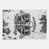 Custom ADD NAME Skull Skateboard Skate Shop Geschirrtuch (Horizontal)