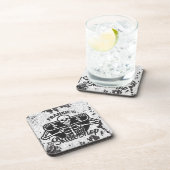 Custom ADD NAME Skull Skateboard Skate Shop Getränkeuntersetzer (Rechte Seite)