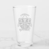 Custom ADD NAME Skull Skateboard Skate Shop Glas (Rückseite)