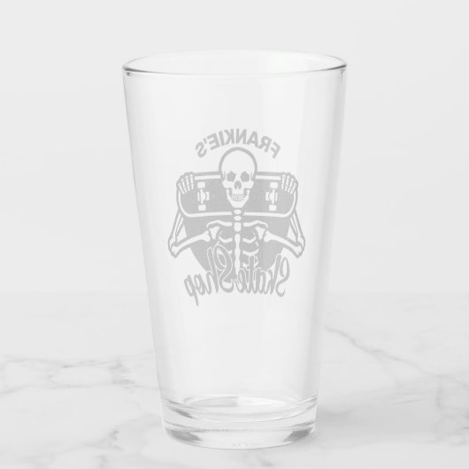 Custom ADD NAME Skull Skateboard Skate Shop Glas (Rückseite)
