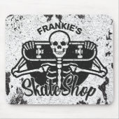 Custom ADD NAME Skull Skateboard Skate Shop Mousepad (Vorne)